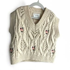 ZARA knit vest with floral details